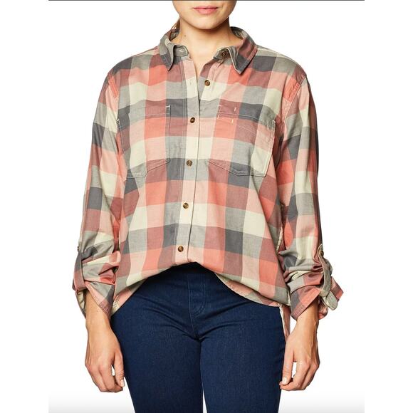 Carhartt Women's Fairview Plaid Shirt Button Up Shirt Size Small Roll Tab Sleeve - Picture 1 of 8